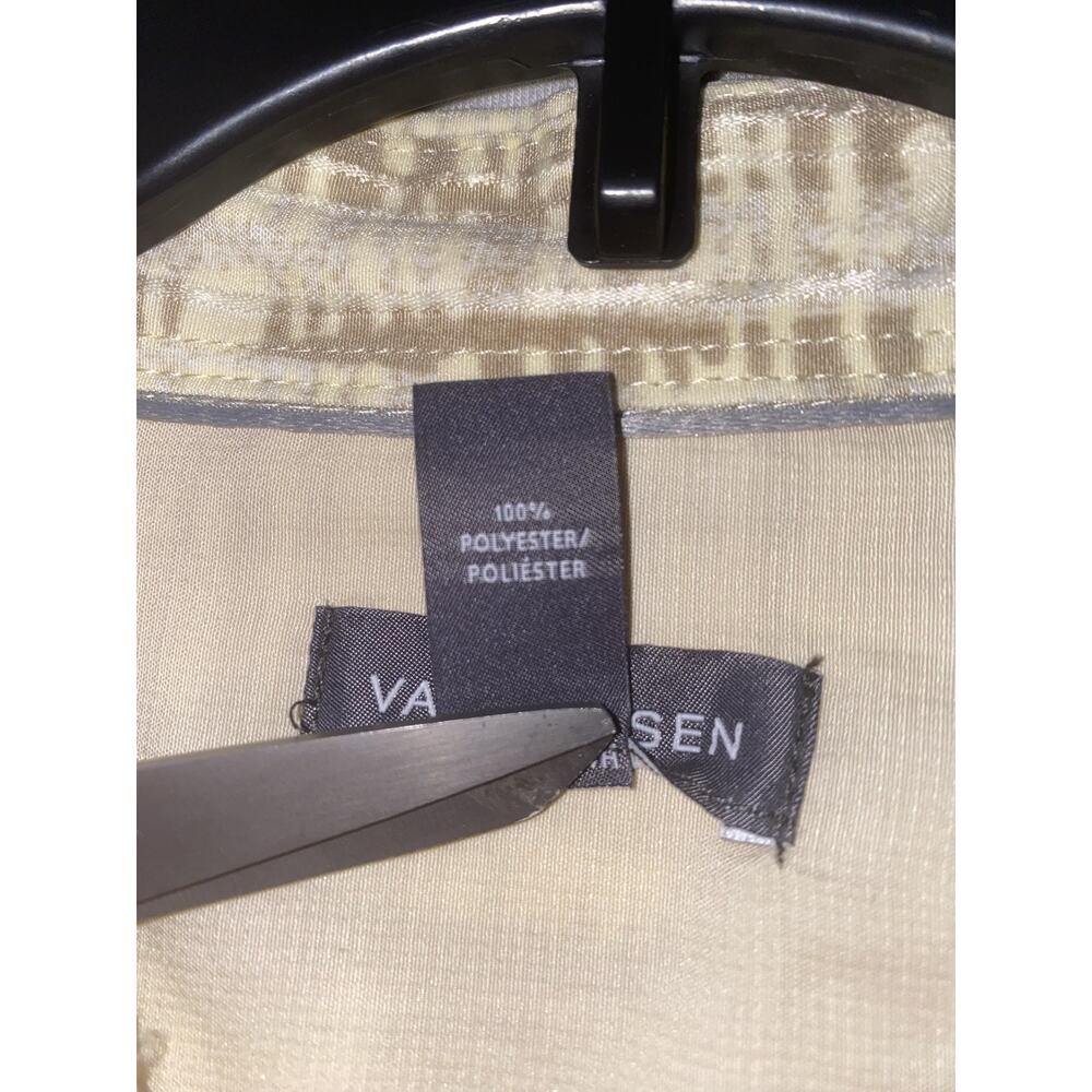 Van Heusen Shirt Mens XL Beige Stripe Short Sleeve Button Up Non Iron Casual - Picture 5 of 7